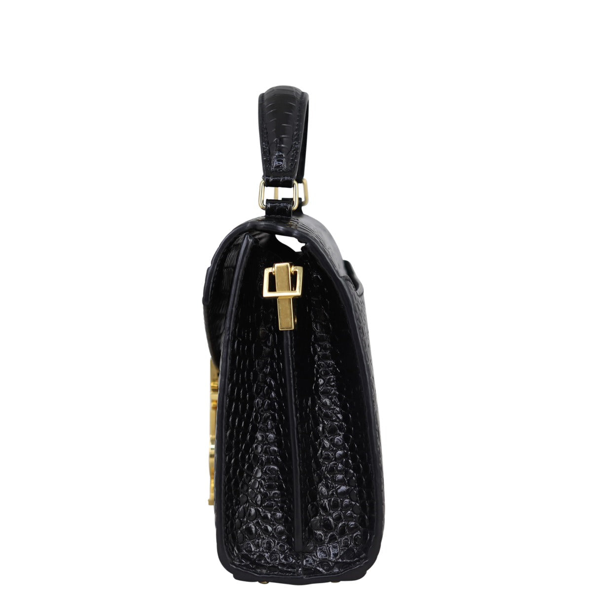 Saint Laurent Cassandra Top Handle Mini Croc-Embossed