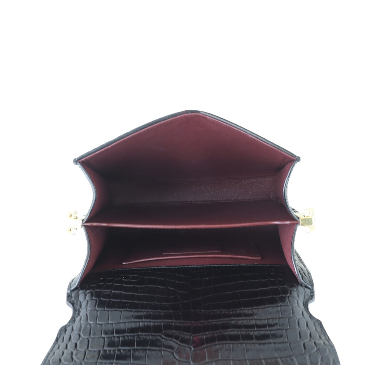 Saint Laurent Cassandra Top Handle Mini Croc-Embossed