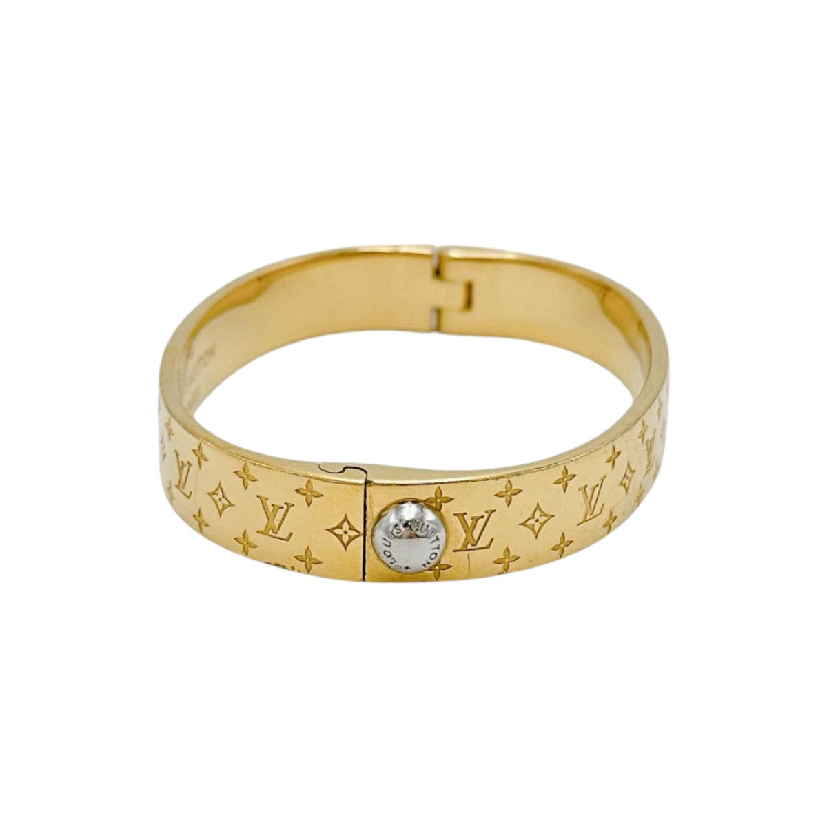 LOUIS VUITTON bracelet M00251 Gold Plated gold Cuff nanogram Monogram S size Women