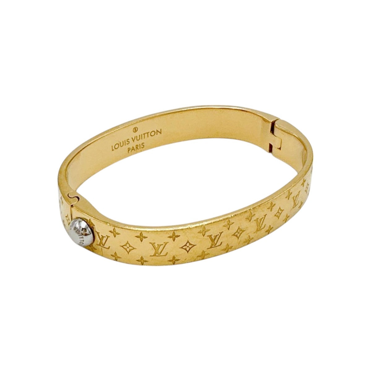 LOUIS VUITTON bracelet M00251 Gold Plated gold Cuff nanogram Monogram S size Women