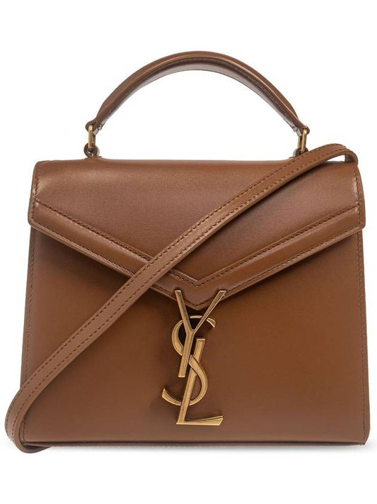 Luxury Saint Laurent Trending 2025 Box Cassandre Mini Top Leather Tote Bag Brown