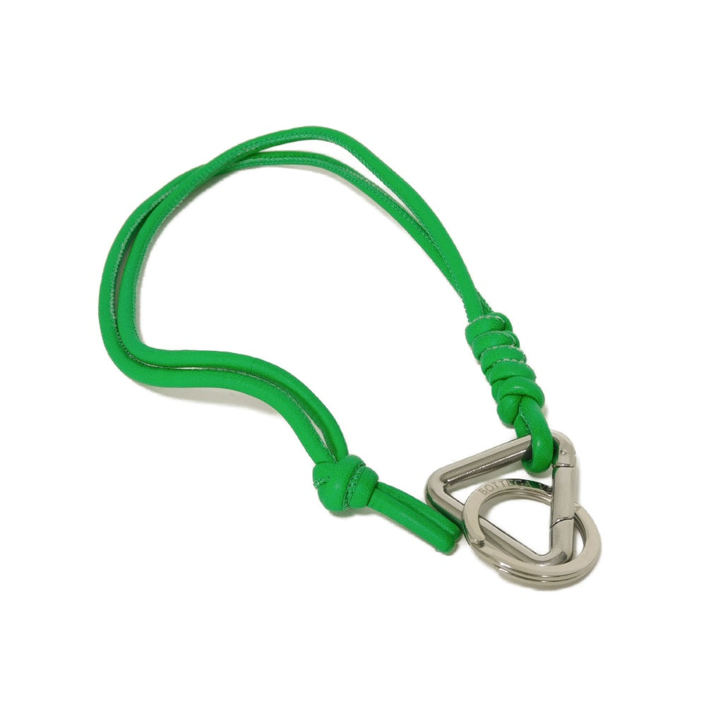 BOTTEGAVENETA key ring 651050 lambskin Parakeet Triangle Knot Detail Strap Keyring