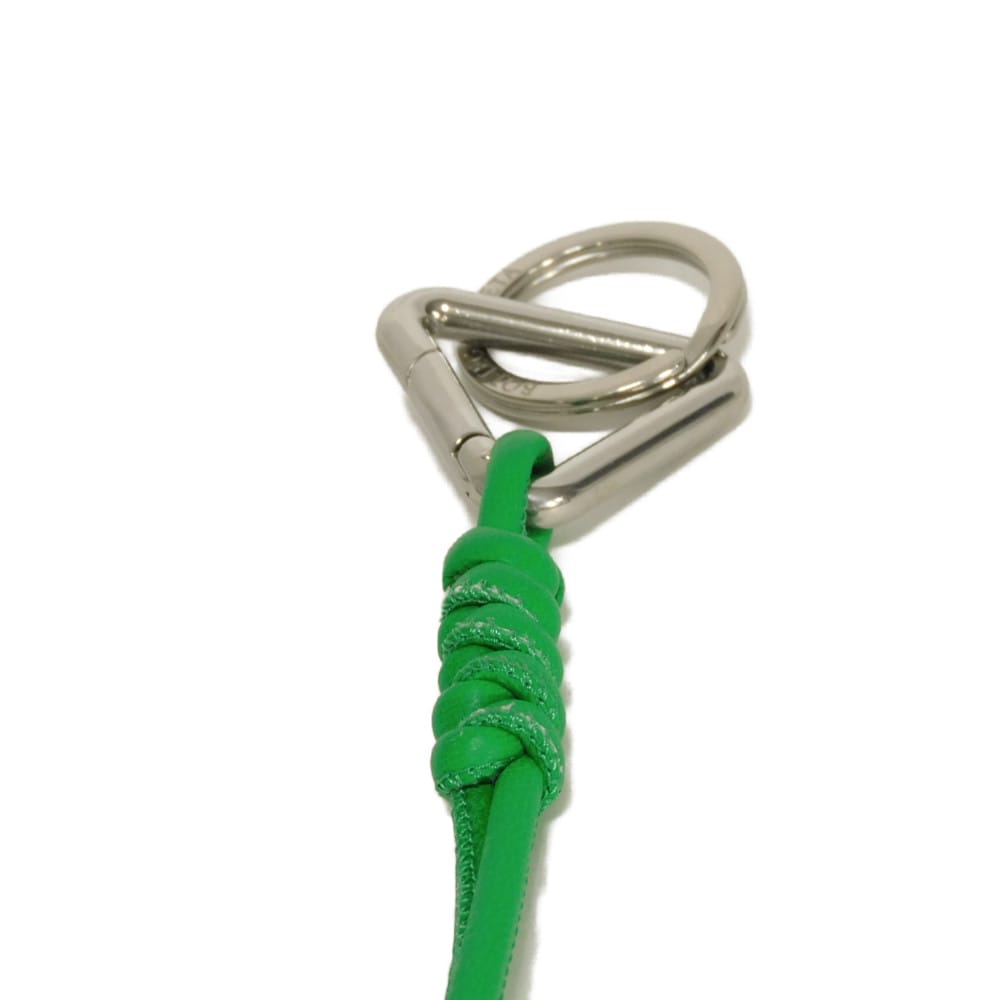 BOTTEGAVENETA key ring 651050 lambskin Parakeet Triangle Knot Detail Strap Keyring