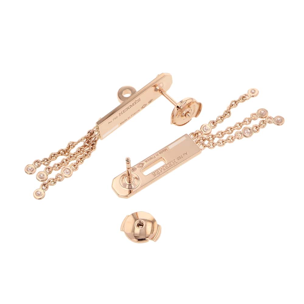 HERMES Earrings ãKelly Gavrocheã 18K Pink Gold