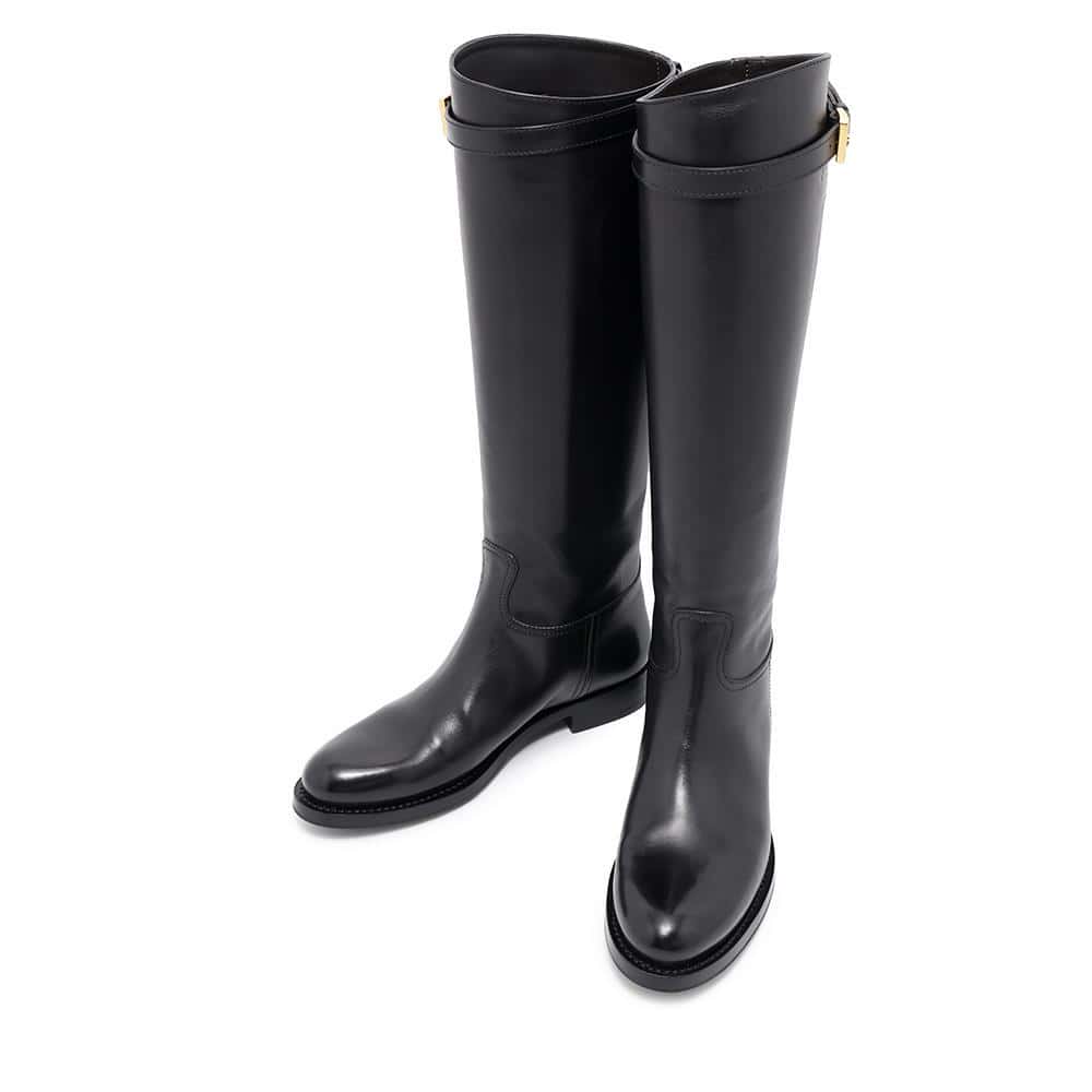 PRADA Long Boots Black1W175M Leather Size 38