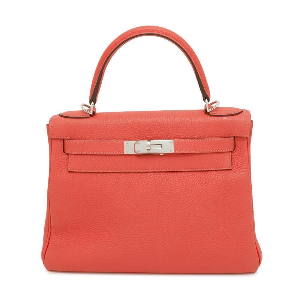 HERMES Kelly Retourne Rose texas Taurillon Clemence Size 28