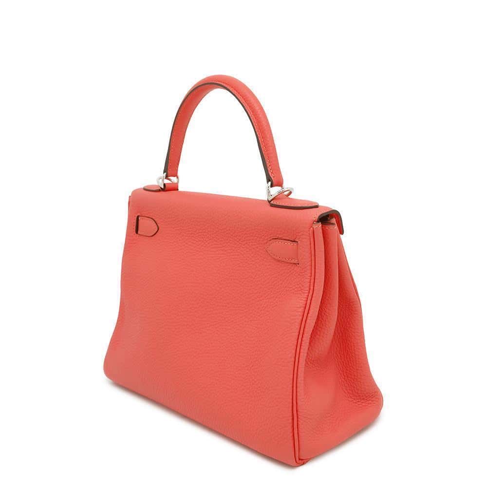 HERMES Kelly Retourne Rose texas Taurillon Clemence Size 28
