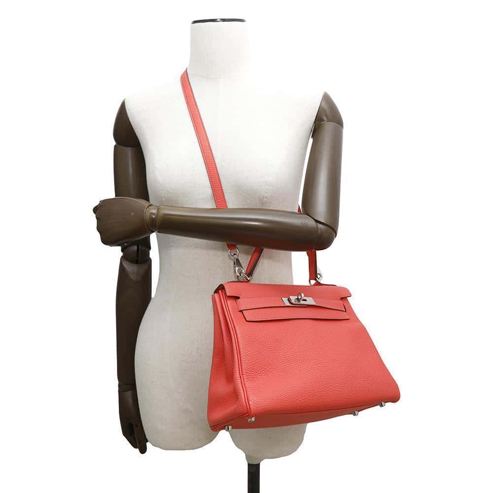 HERMES Kelly Retourne Rose texas Taurillon Clemence Size 28