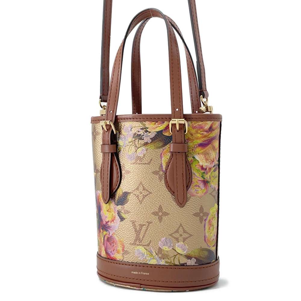 LOUIS VUITTON Nano bucket MetalicGoldM81724 Monogramã»Flora Le LV Garden Size Nano