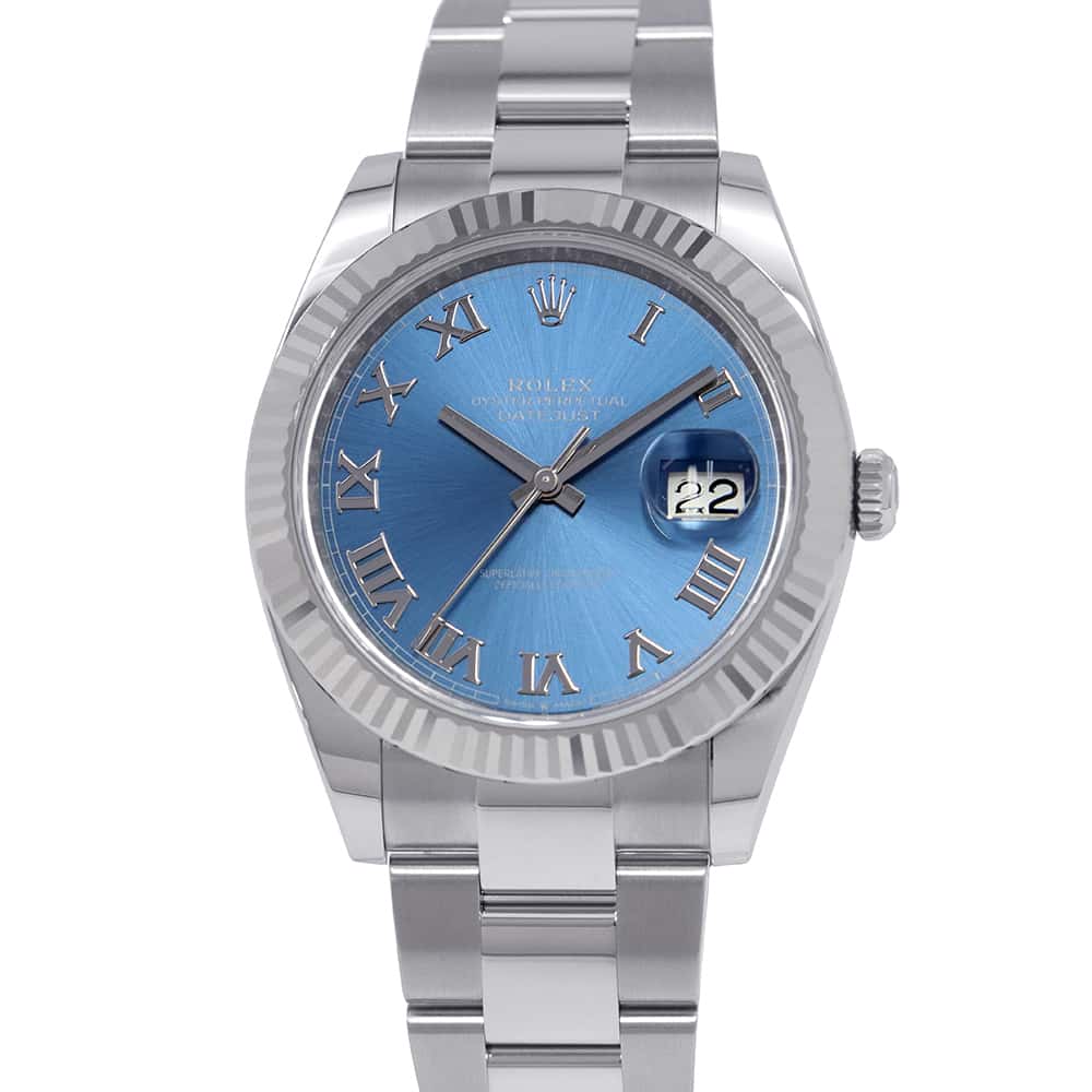 ROLEX Datejust 41 W41mm Stainless Steel K18WG Azzurro Blue Dial126334