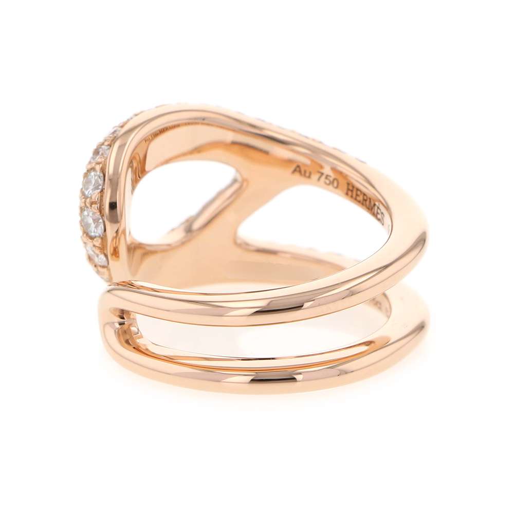 HERMES Chaine d'Ancre Punk Ring Size 52/#12 18K Pink Gold