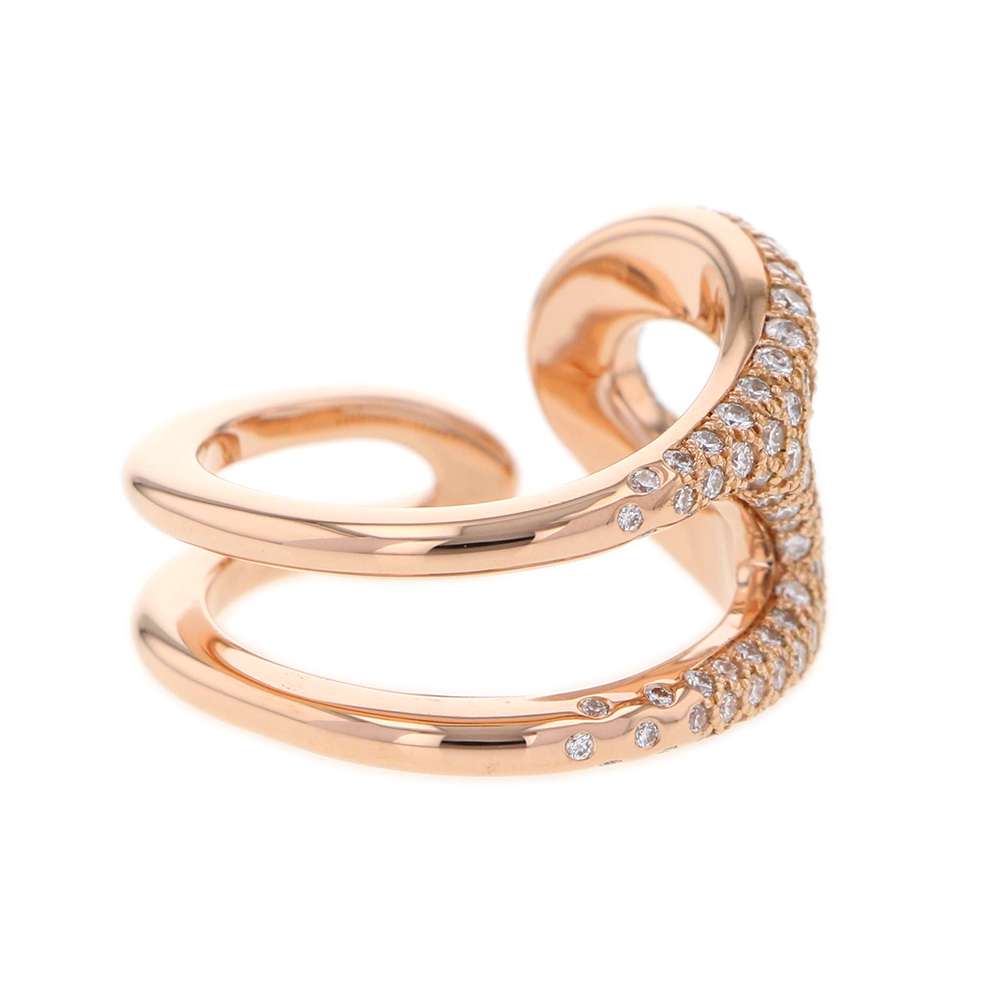 HERMES Chaine d'Ancre Punk Ring Size 52/#12 18K Pink Gold
