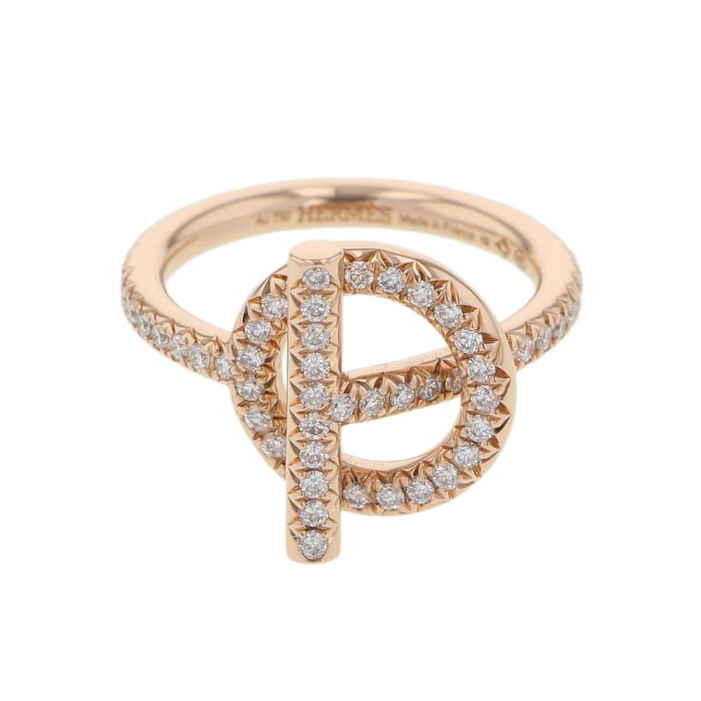 HERMES EchappeeRing Size SM/48/#8 18K Pink Gold