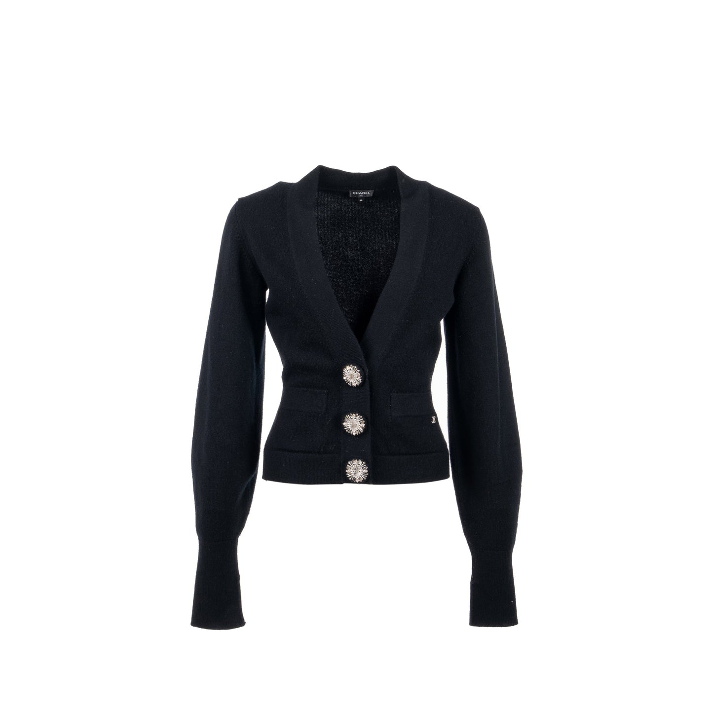 Chanel Size 34 22A Cardigan Cashmere Black