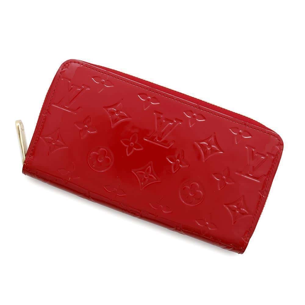 LOUIS VUITTON Zippy Wallet CeriseM90417 Monogram Vernis Leather