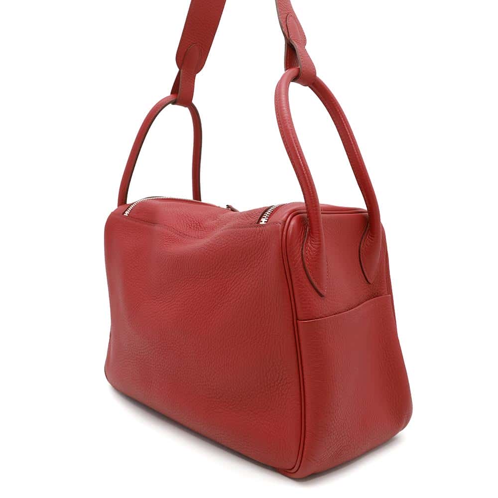 HERMES Lindy Rouge Casaque Taurillon Clemence Size 34