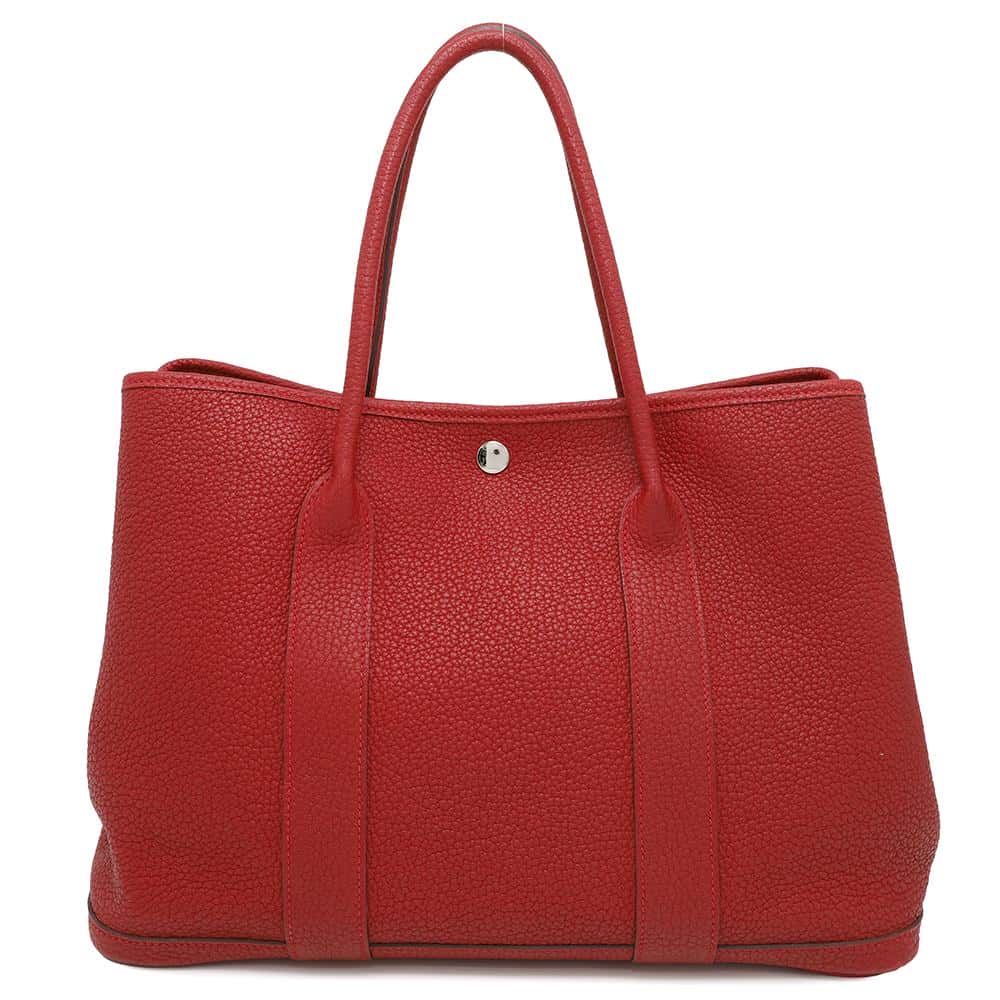 HERMES Garden Party Rouge Casaque Negonda Leather Size PM