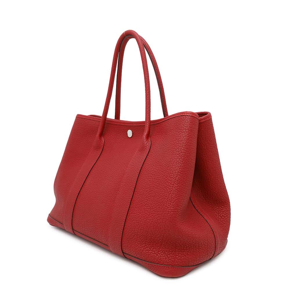 HERMES Garden Party Rouge Casaque Negonda Leather Size PM