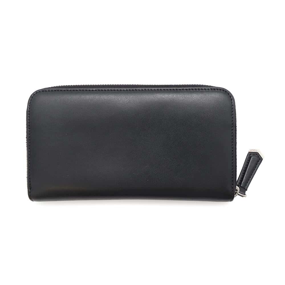 FENDI Studded Long Wallet Black8M0299 Leather