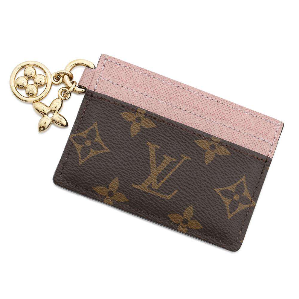 LOUIS VUITTON Card Case Porto Carte LV Bag Charm Rose BallerineM82739 Monogram