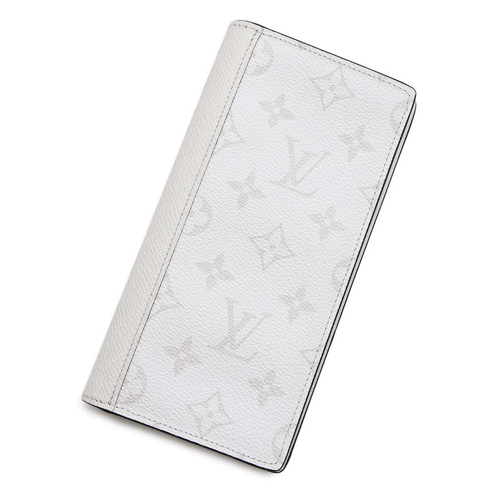 LOUIS VUITTON Portefeuille Brazza NM Optical WhiteM30889 Monogramã»Canvas/Taiga Leather