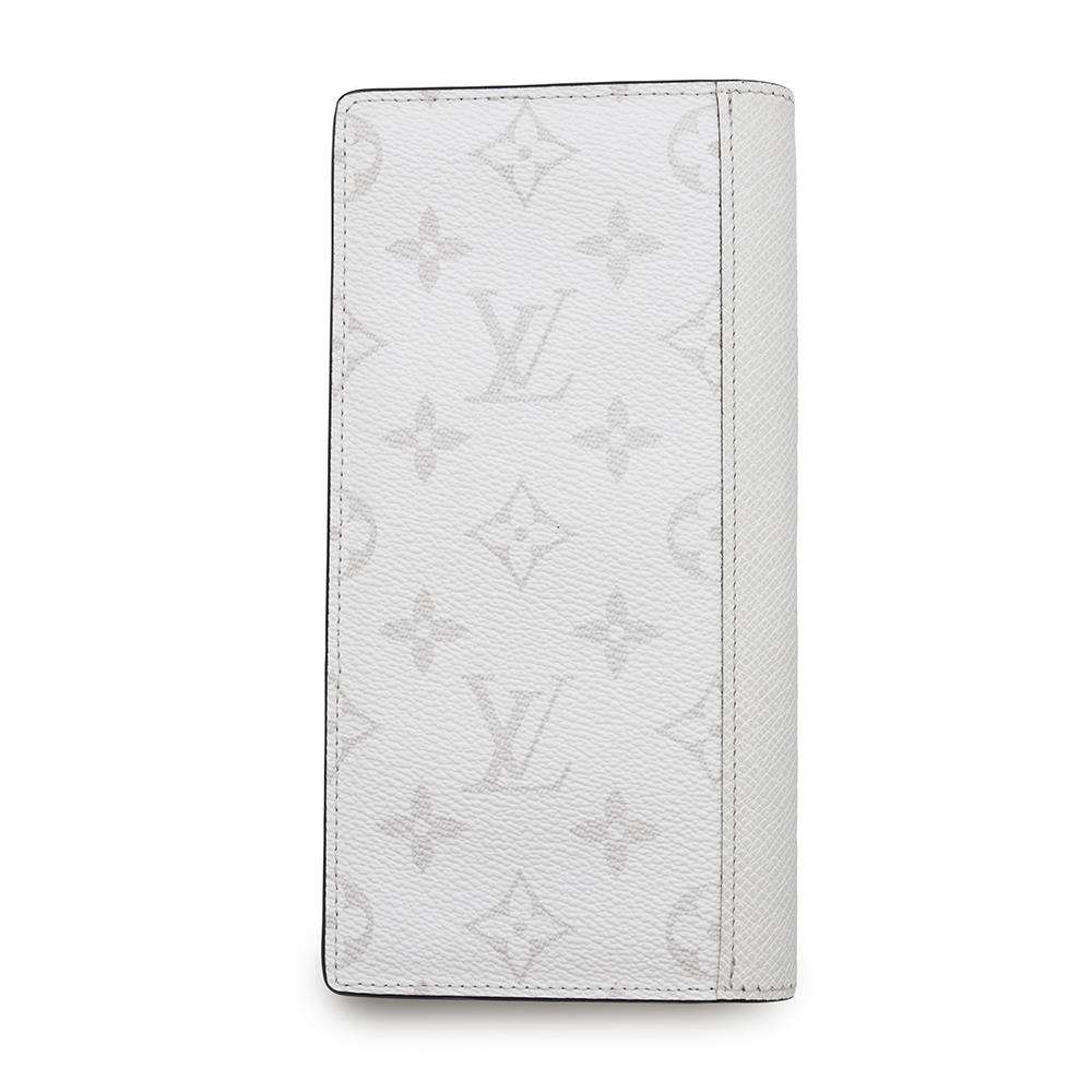 LOUIS VUITTON Portefeuille Brazza NM Optical WhiteM30889 Monogramã»Canvas/Taiga Leather
