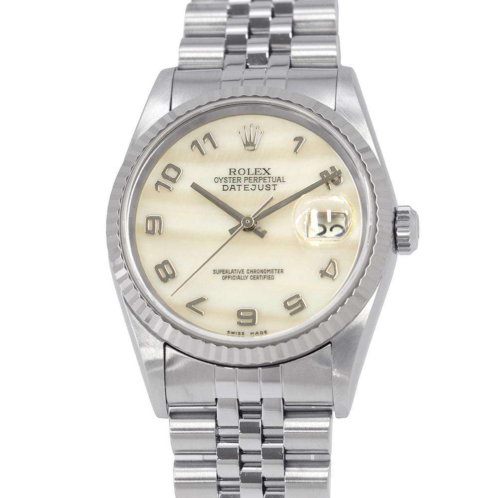 ROLEX Datejust W36mm Stainless Steel K18WG Mother of Pearl Dial16234NA