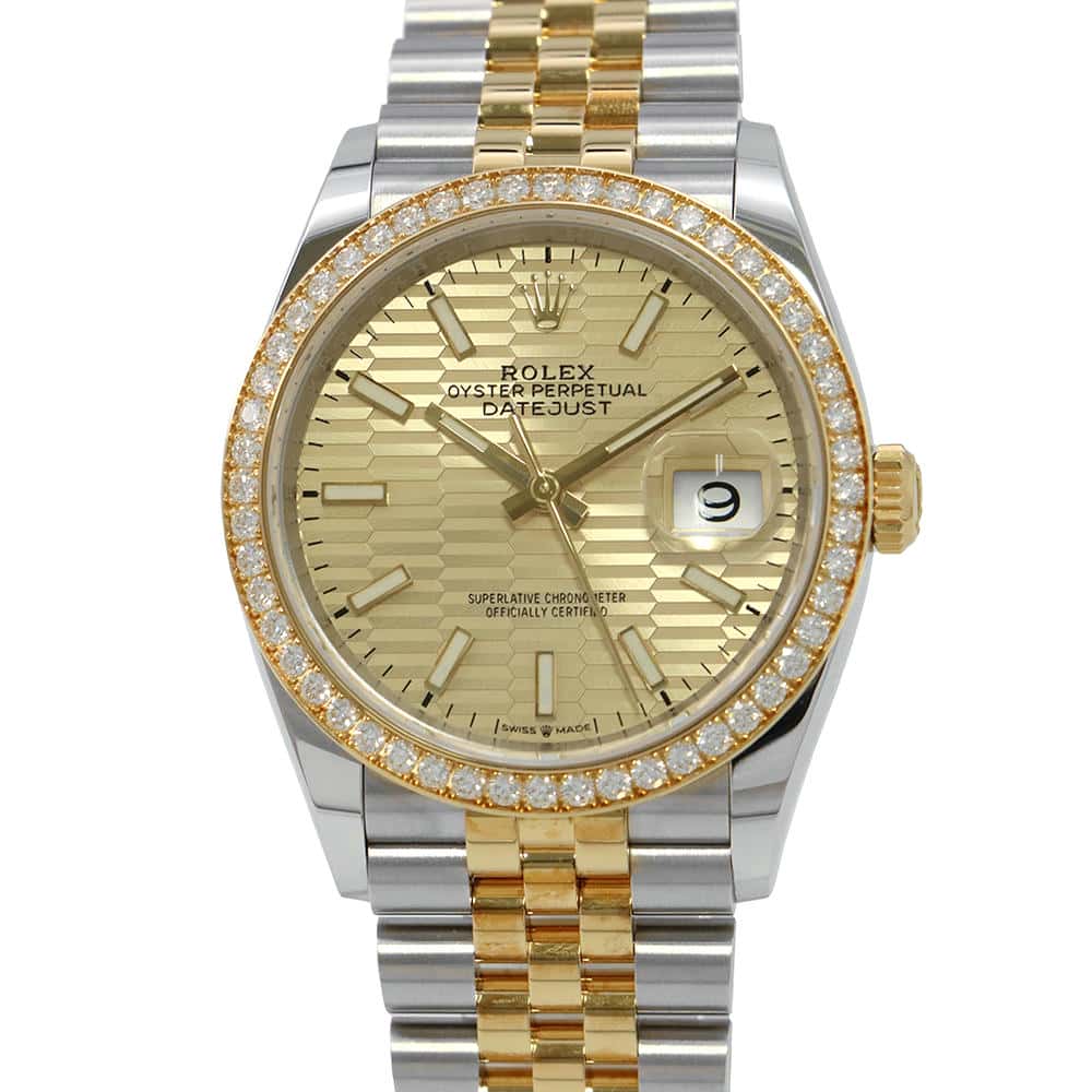 ROLEX Datejust W36mm Stainless Steel YG Champagne Fluted Motif Dial126283RBR