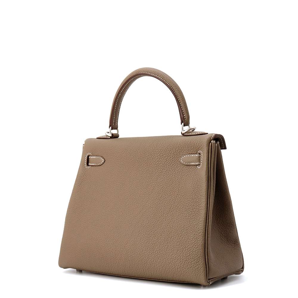 HERMES Kelly Retourne Etoupe Togo Leather Size 25
