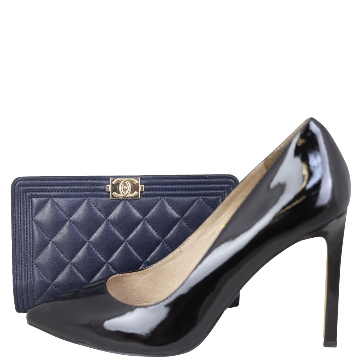 Chanel Boy Long Flap Wallet | Navy