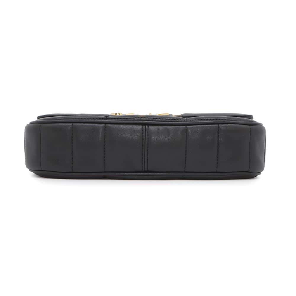 CELINE Chain Matelasse MonoChrome Shoulder Black111273EPZ Goatskin Leather