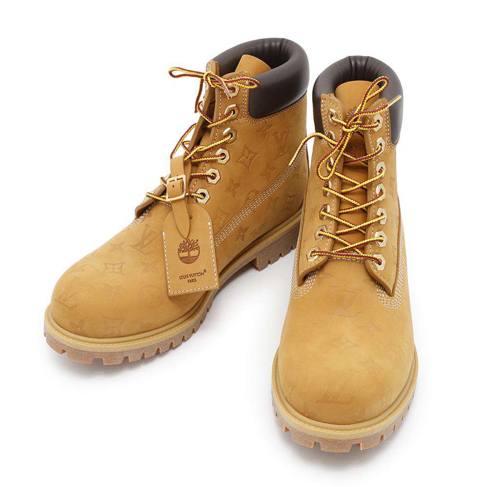 LOUIS VUITTON LV Ã Timberland 6-IN EncreBoots Beige1AD72V NubuckCalf Leather Size 9