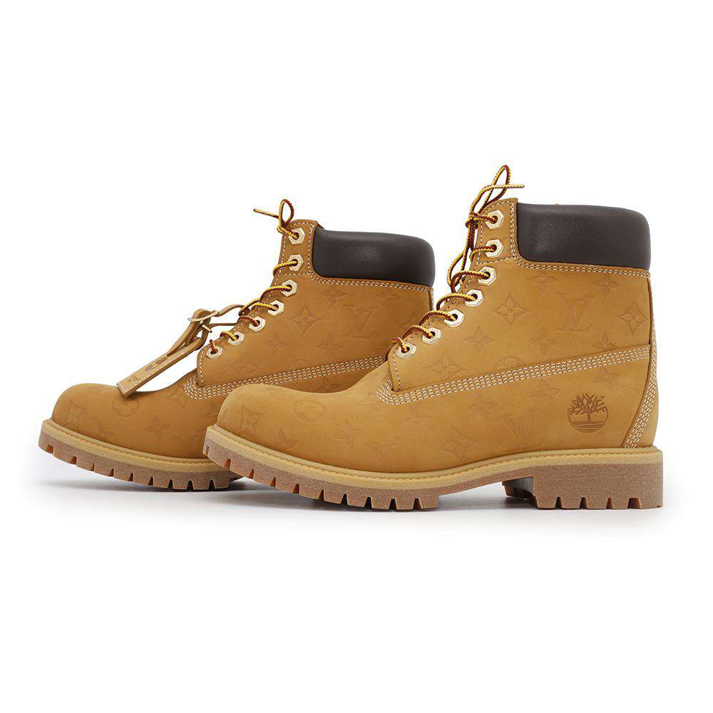 LOUIS VUITTON LV Ã Timberland 6-IN EncreBoots Beige1AD72V NubuckCalf Leather Size 9
