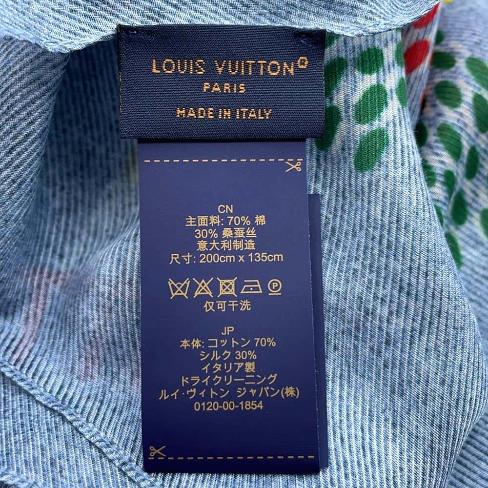 LOUIS VUITTON Stoleã»LV Birds Damier Denim Denim BlueM96285 Cotton70% Silk30%