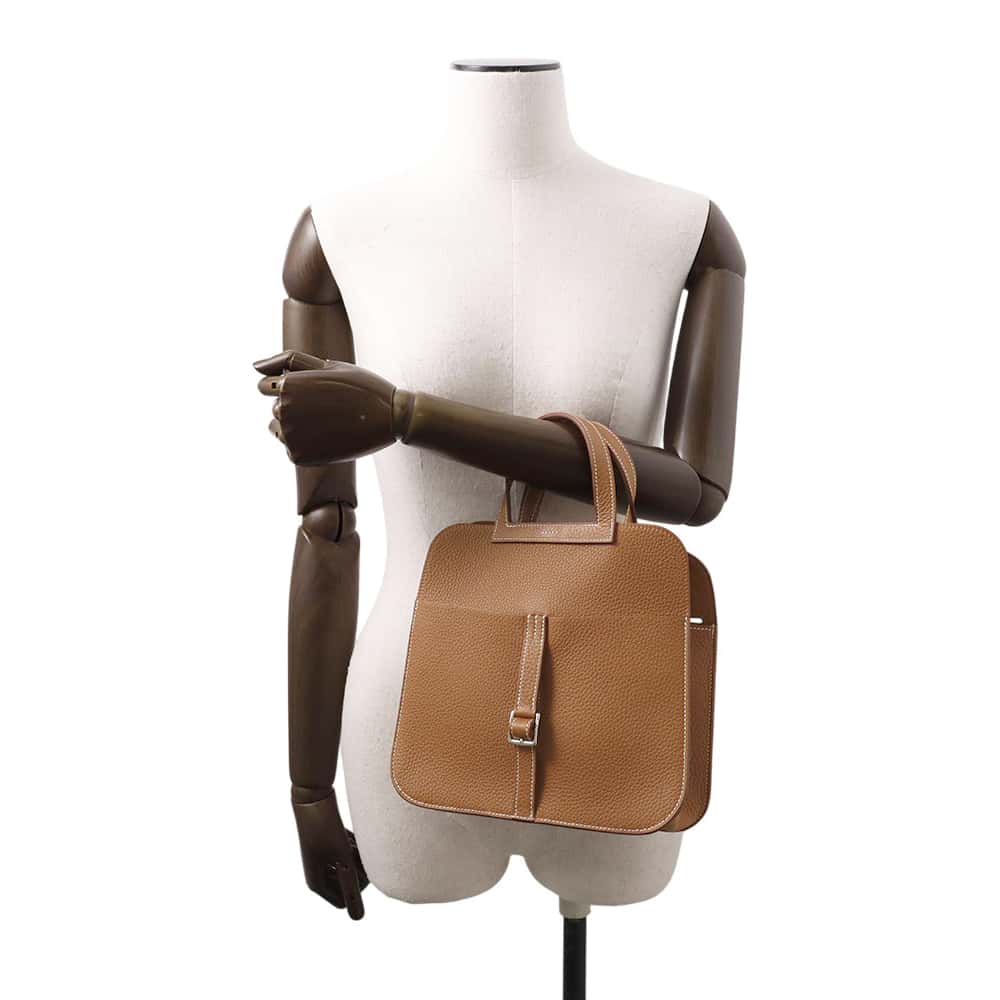 HERMES Halzan Gold Taurillon Clemence Size 25