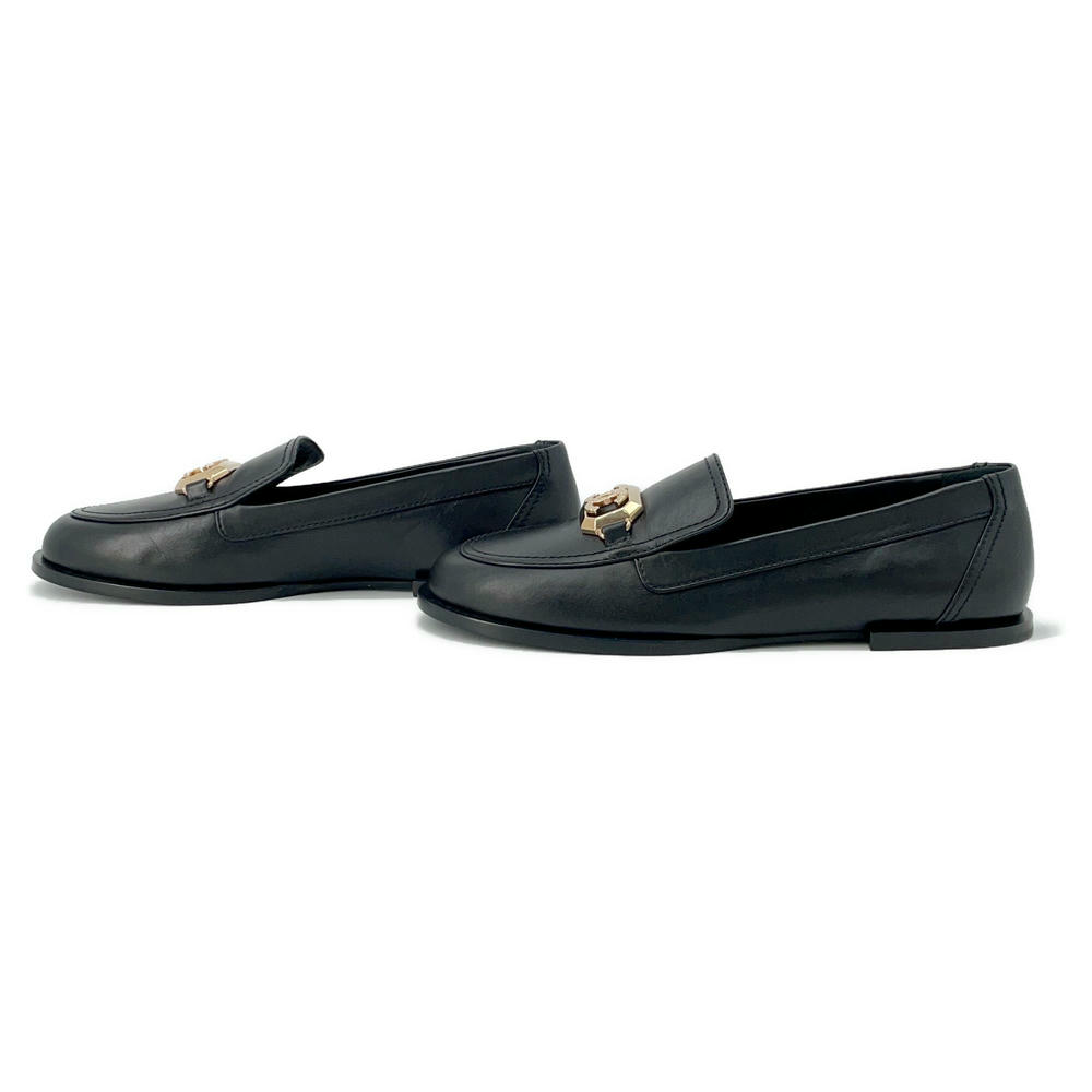 CHANEL CC logo loafers BlackG45173 Leather Size 37C