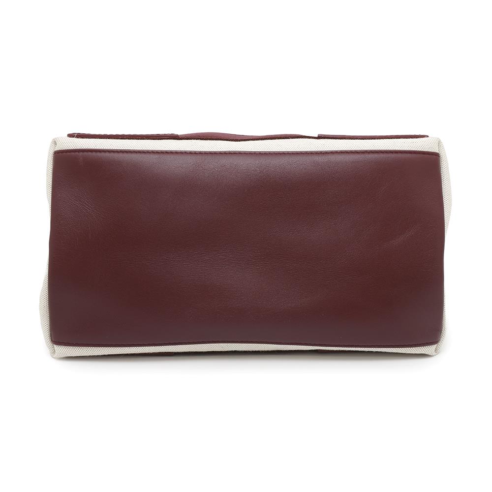 BALENCIAGA Navy Kabas Natural/Bordeaux339933 Canvas Leather
