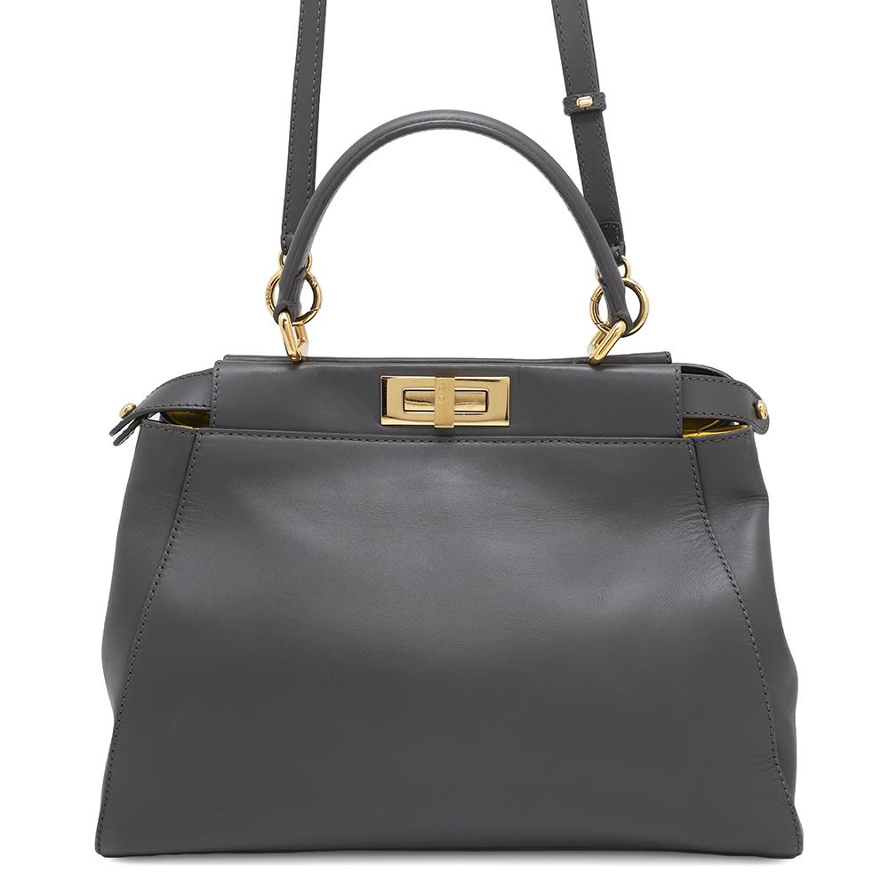 FENDI Peekaboo 2wayBag Gray8BN226 Leather Size regular