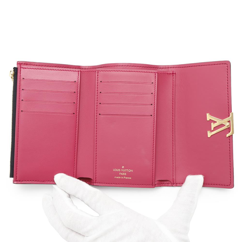 LOUIS VUITTON Portefeuille Capucine Compact Noir/Hot pinkM62157 Taurillon Leather
