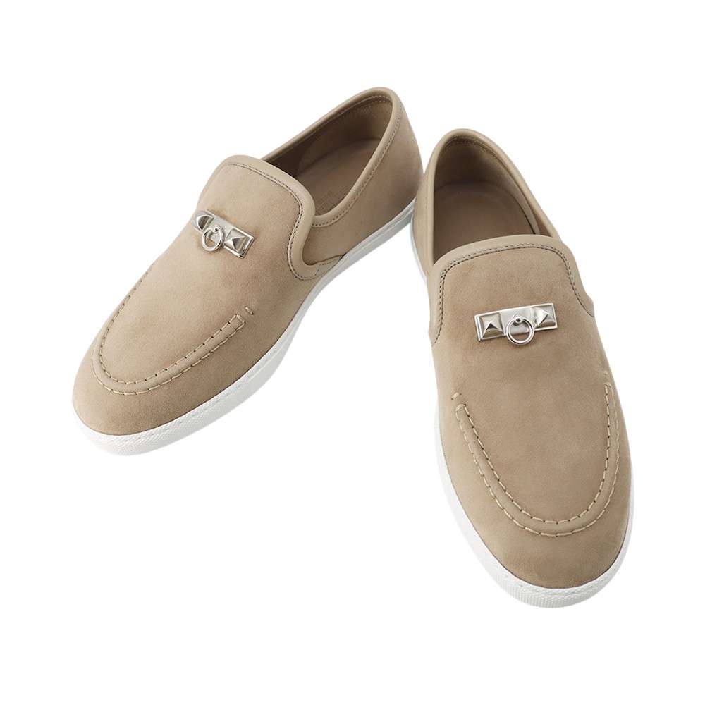 HERMES Mocassins Jules Beige suede Size 36