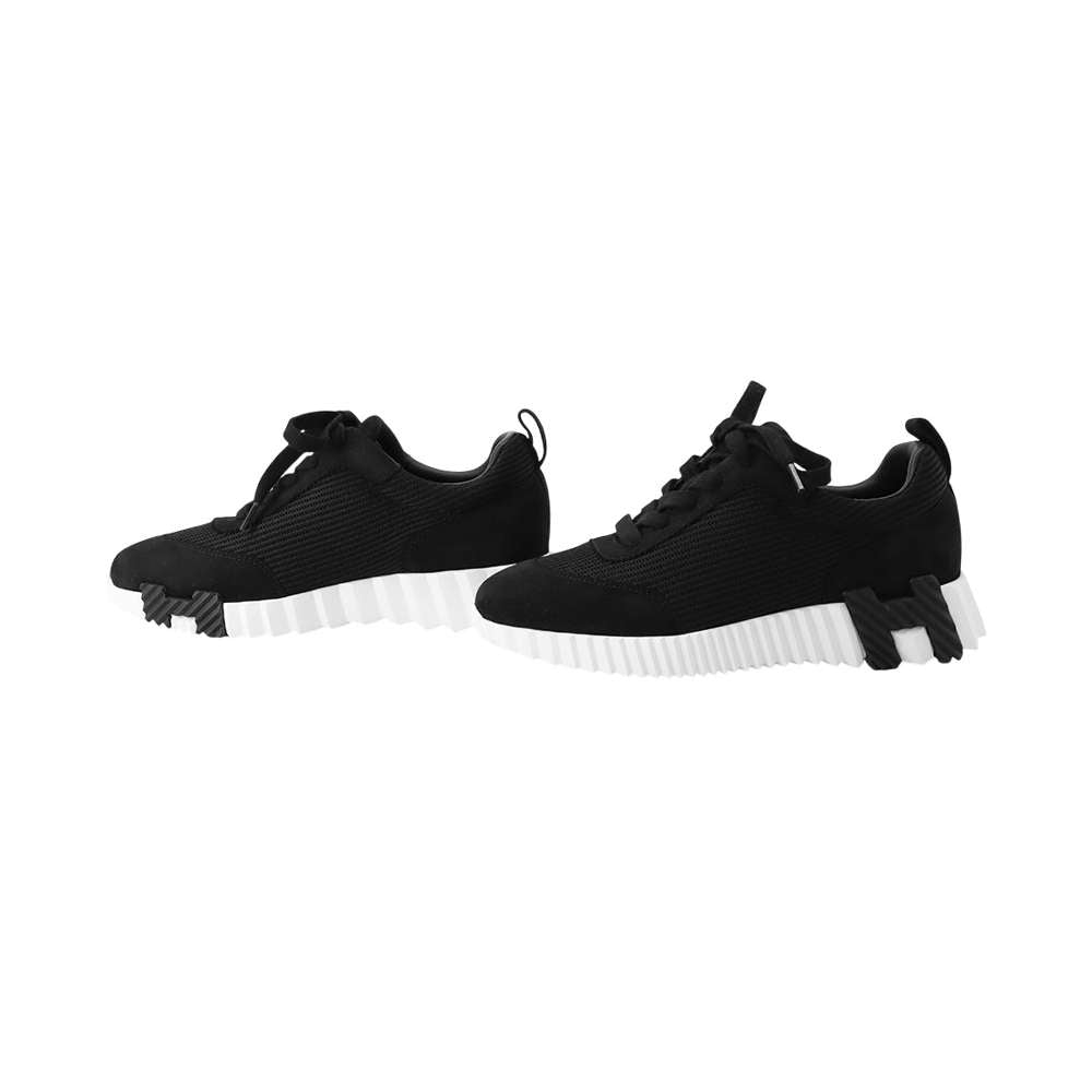 HERMES Sneakers bouncing Black Meshã»Graphic Chevre Velour Size 35.5