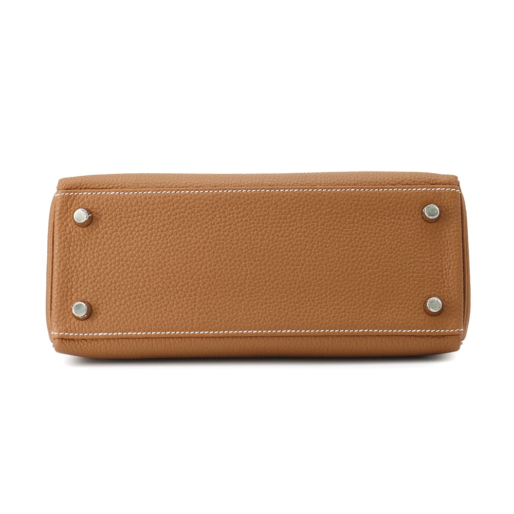 HERMES Kelly Retourne Gold Togo Leather Size 25
