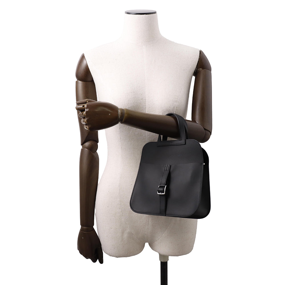 HERMES Halzan Black Swift Leather Size Mini