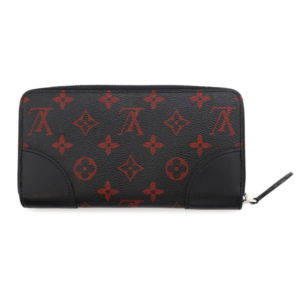 LOUIS VUITTON Zippy Wallet Noir/Red/KhakiM60974 Monogram / Anfra Rouge
