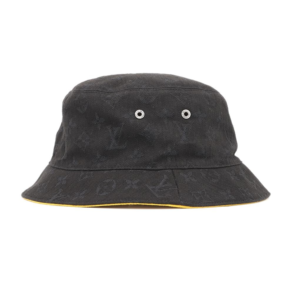 LOUIS VUITTON Hatã»MonogramDenim Size 58 Black/YellowM76208 Cotton60% Polyester40%