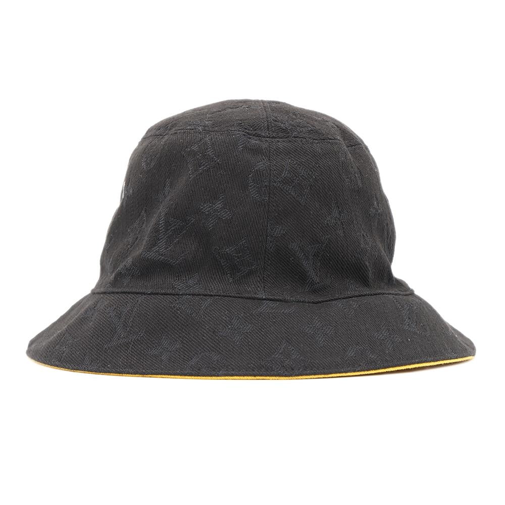 LOUIS VUITTON Hatã»MonogramDenim Size 58 Black/YellowM76208 Cotton60% Polyester40%