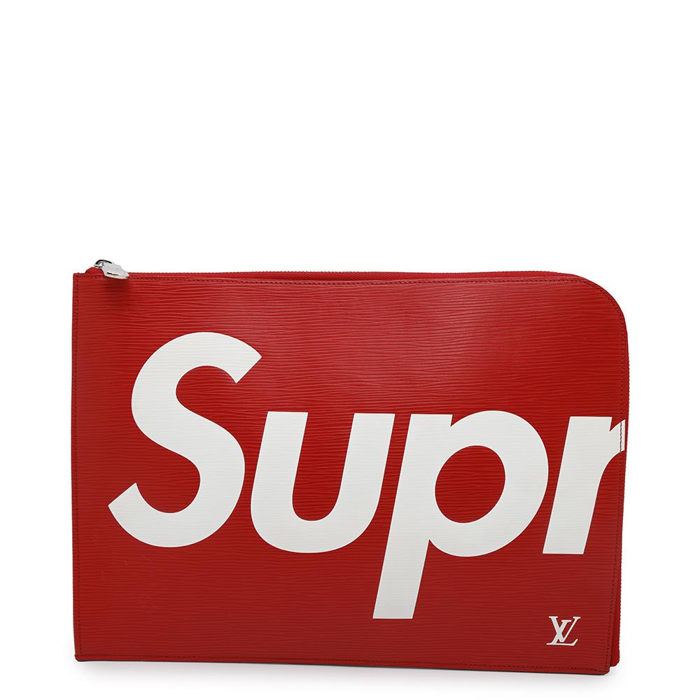 LOUIS VUITTON Pochette Jour RedM67722 Epi Leather Supreme Size GM