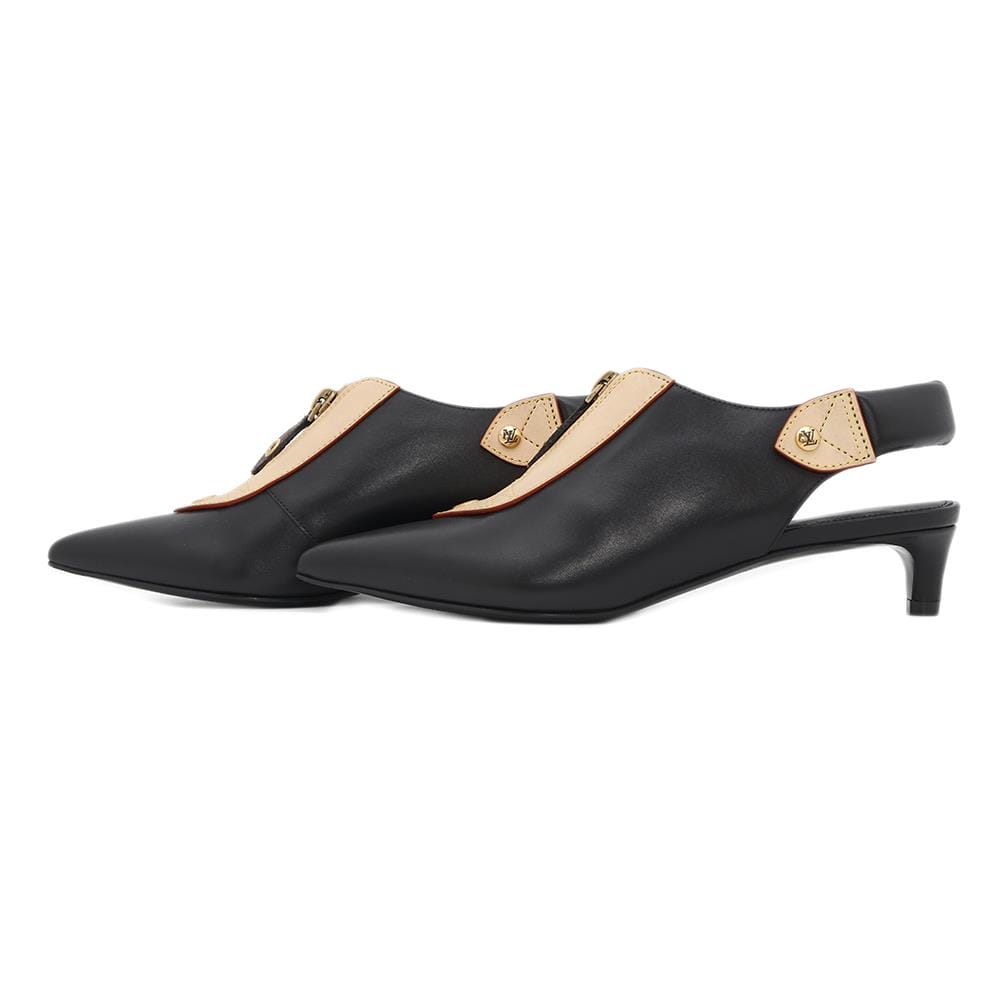 LOUIS VUITTON Allure Pumps Black1AD301 Calf Leather Size 35 1/2