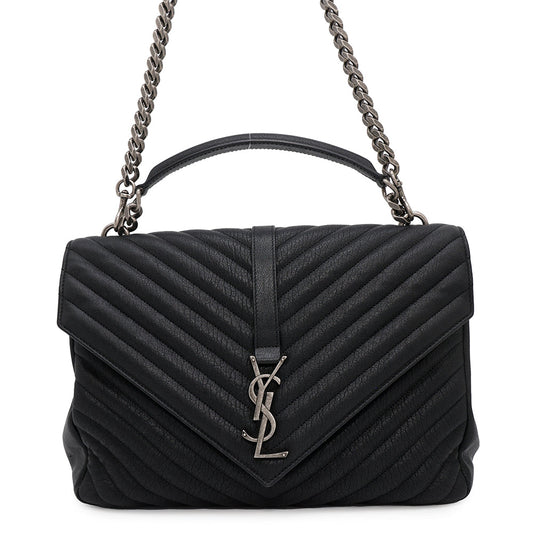 SAINT LAURENT PARIS College 2WAY ChainShoulder Bag Black600278 Leather