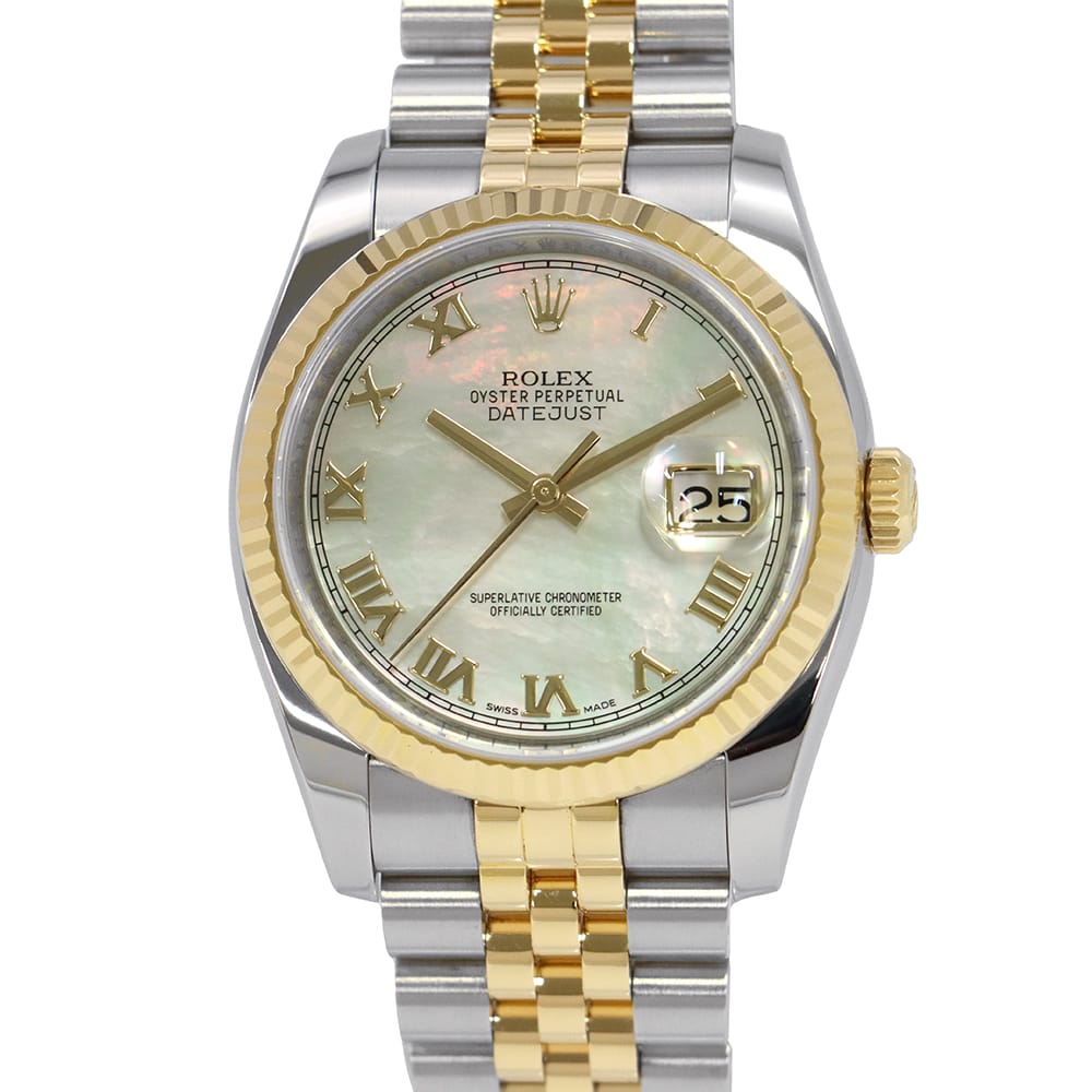 ROLEX Datejust W36mm Stainless Steel K18YG White Shell Dial116233NR